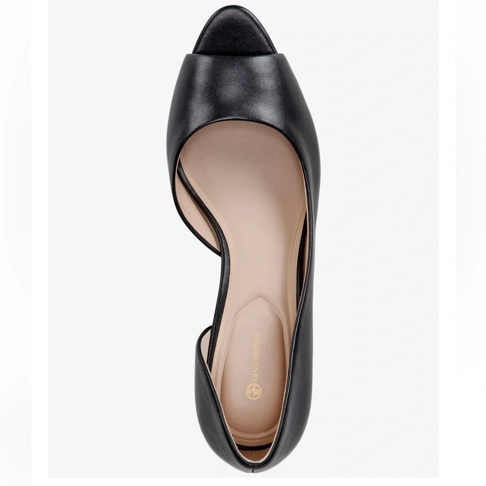 Giani Bernini Women's Valorr Peep Toe d'Orsay Leather Pumps- Size 5